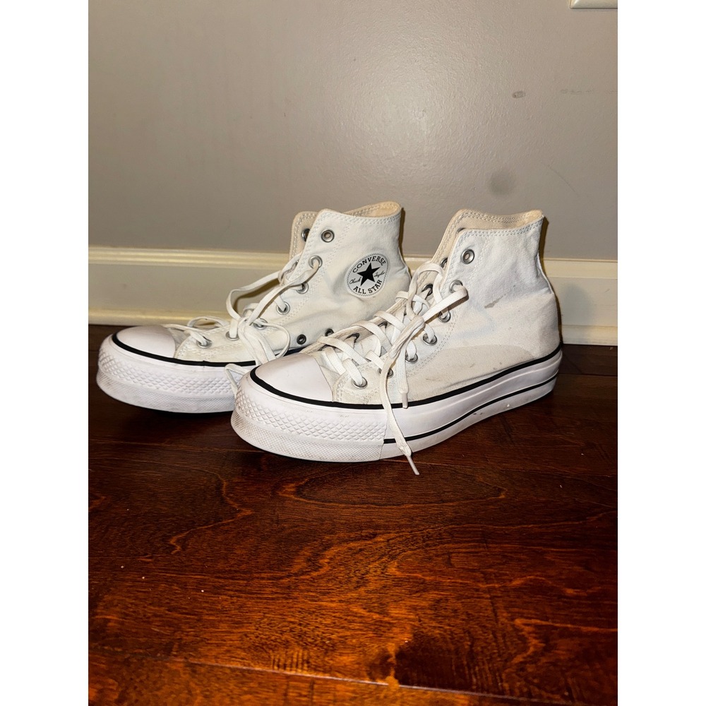 Converse Chuck Taylor All Star Platform High Top White Canvas Sneakers
